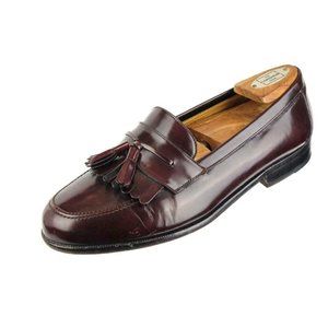 Lightly Worn MEZLAN SANTANDER Sz 7 W Oxblood Lacquer Leather Tassel Loafers